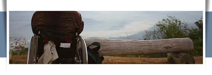 wheelchair user at scenic mountain overlook